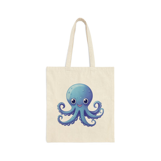 Cotton Canvas Tote Bag Octopi