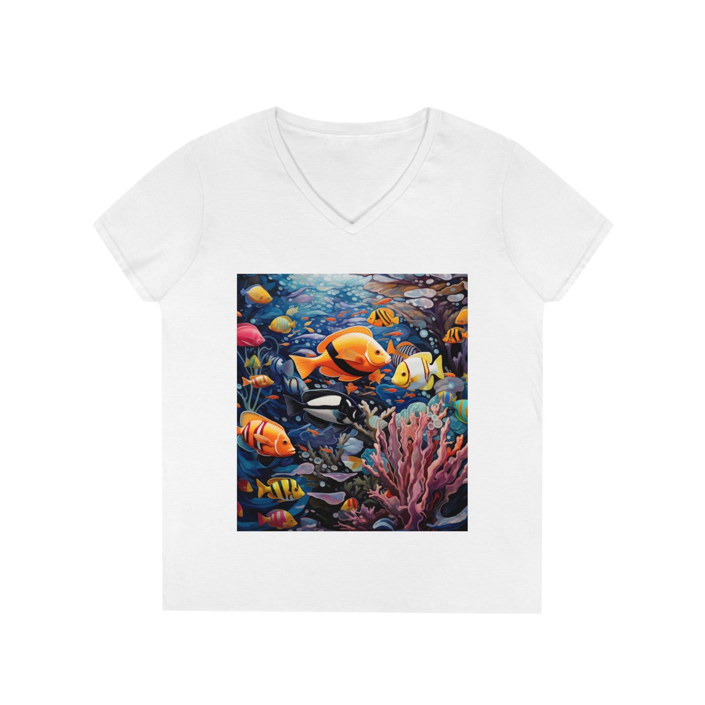 Ladies' V-Neck T-Shirt Coral Reefer