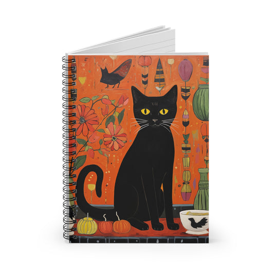 Spiral Notebook - Ruled Line Halloween Cat