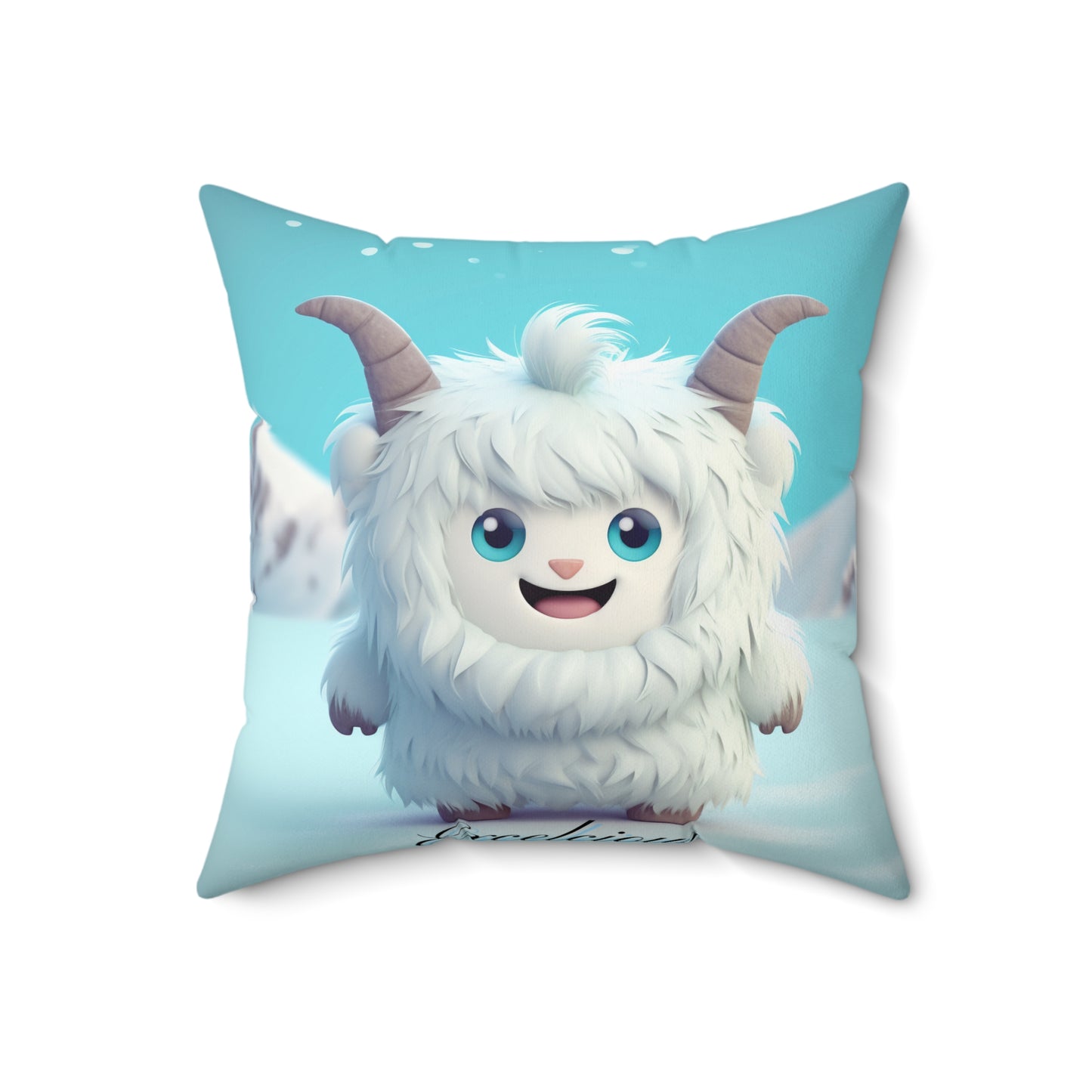 Spun Polyester Square Pillow Excelcious... Yeti Kin