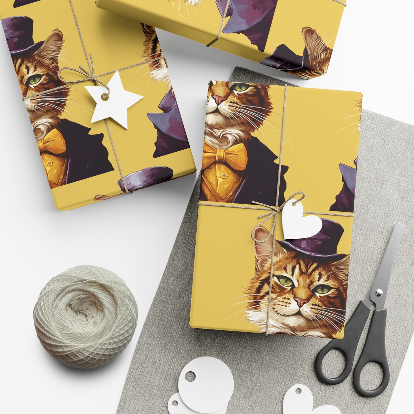 Gift Wrap Papers Sandwiches the Cat