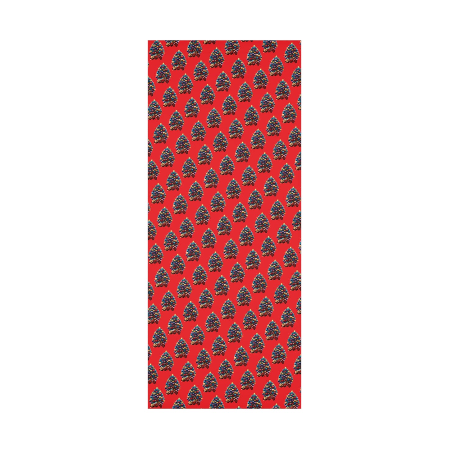 Gift Wrap Papers Christmas Tree with Hearts - red