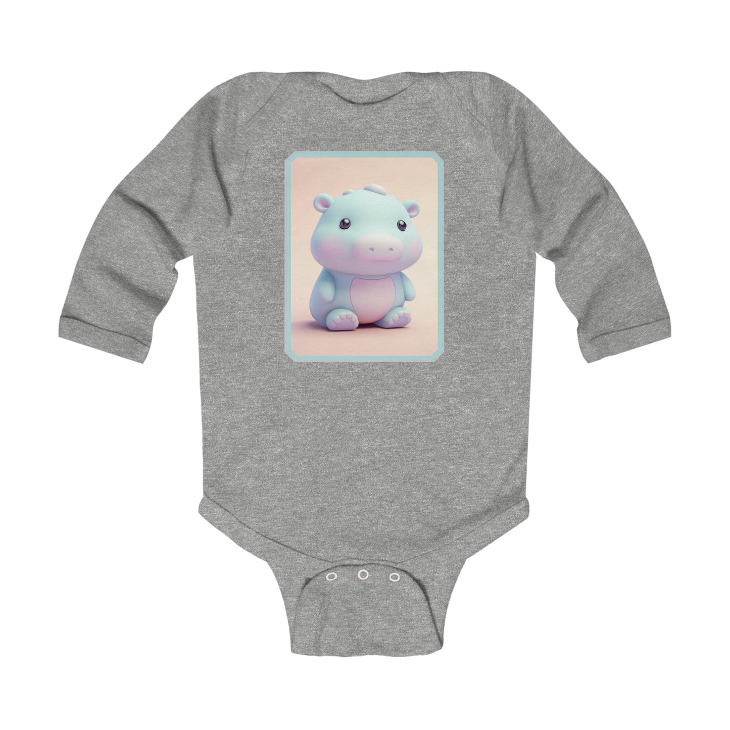 Infant Long Sleeve Bodysuit Hippo 1