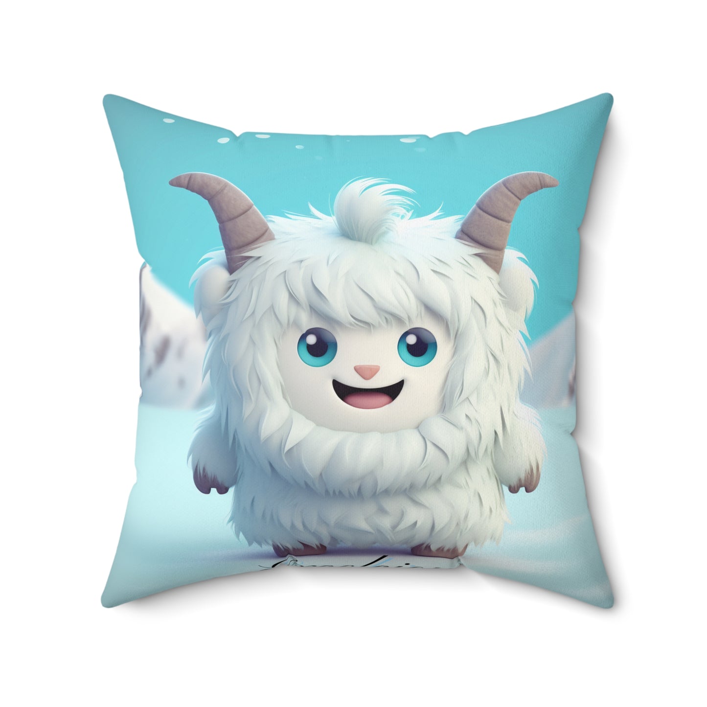 Spun Polyester Square Pillow Excelcious... Yeti Kin