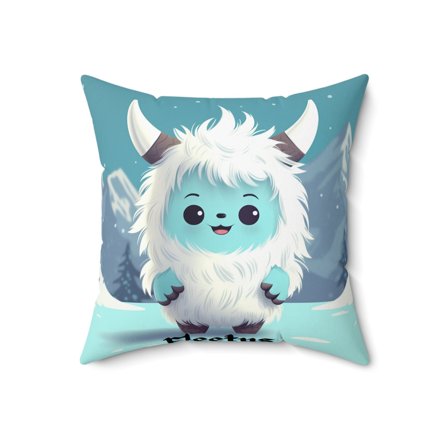 Spun Polyester Square Pillow Fleetus... Yeti Kin