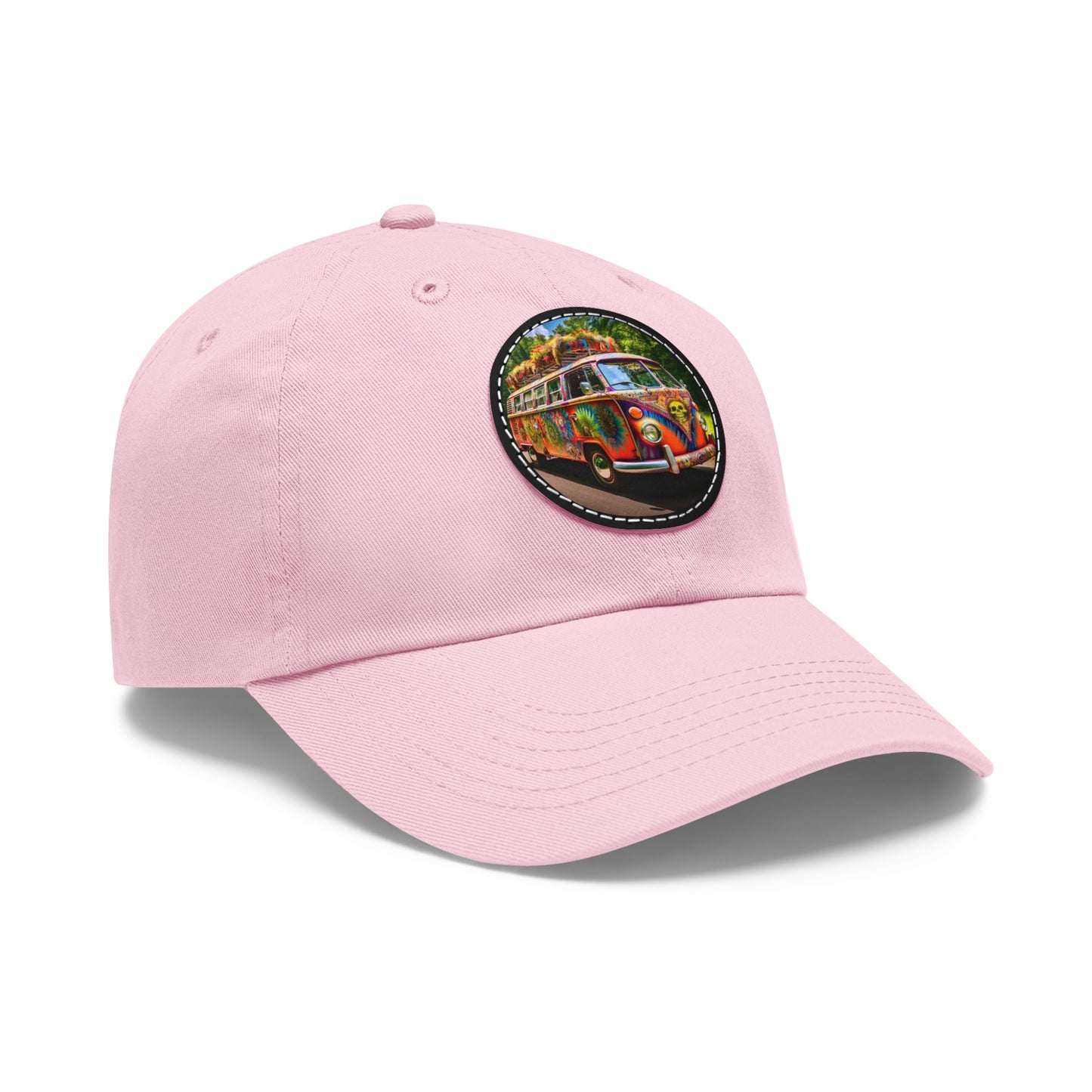 Dad Hat with Leather Patch (Round) Hippie Van