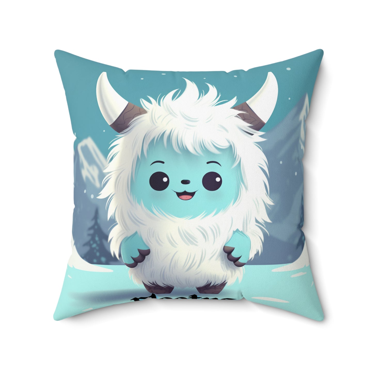 Spun Polyester Square Pillow Fleetus... Yeti Kin