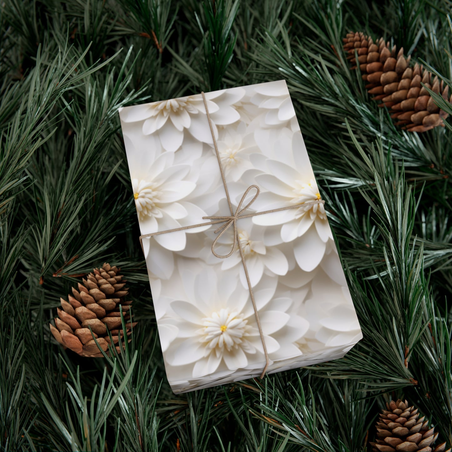 Gift Wrap Papers White Dahlia