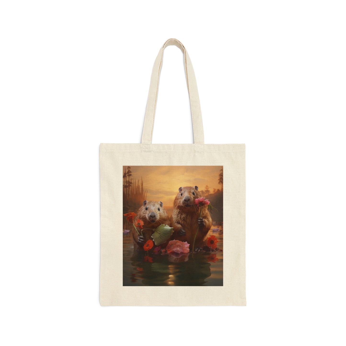 Cotton Canvas Tote Bag Bars n Beavers