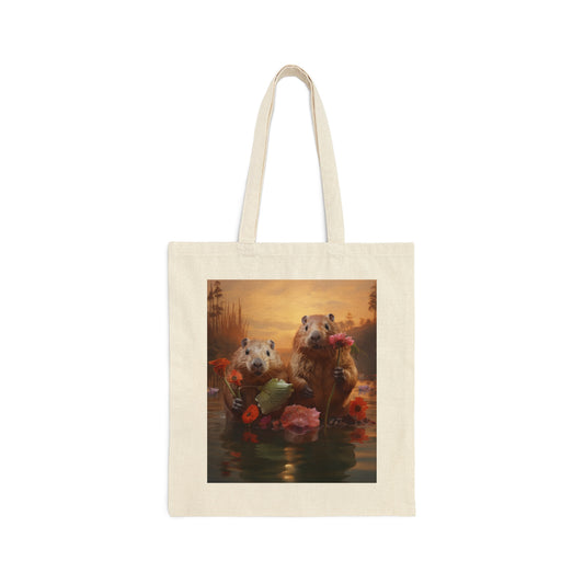 Cotton Canvas Tote Bag Bars n Beavers