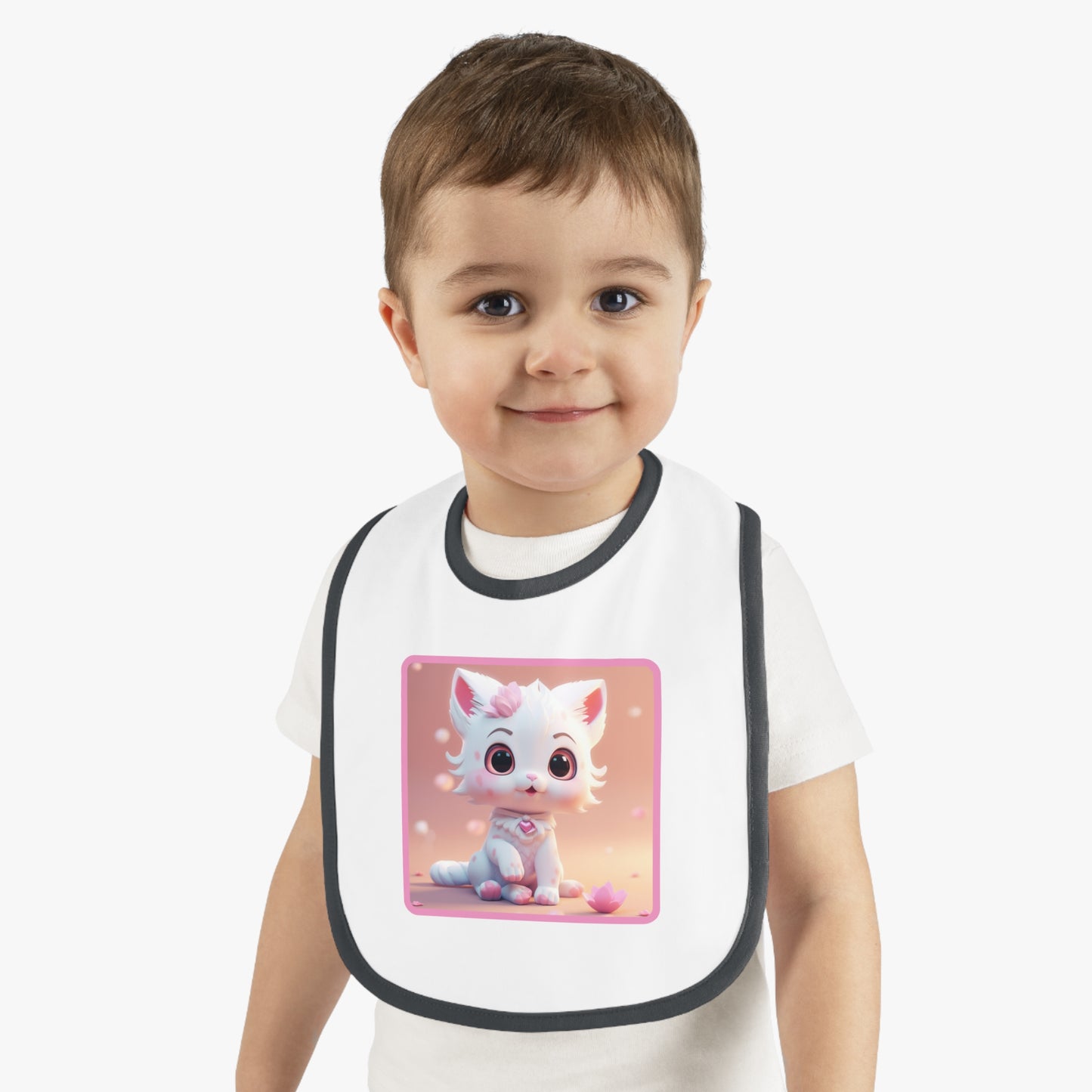 Baby Contrast Trim Jersey Bib Cat 2