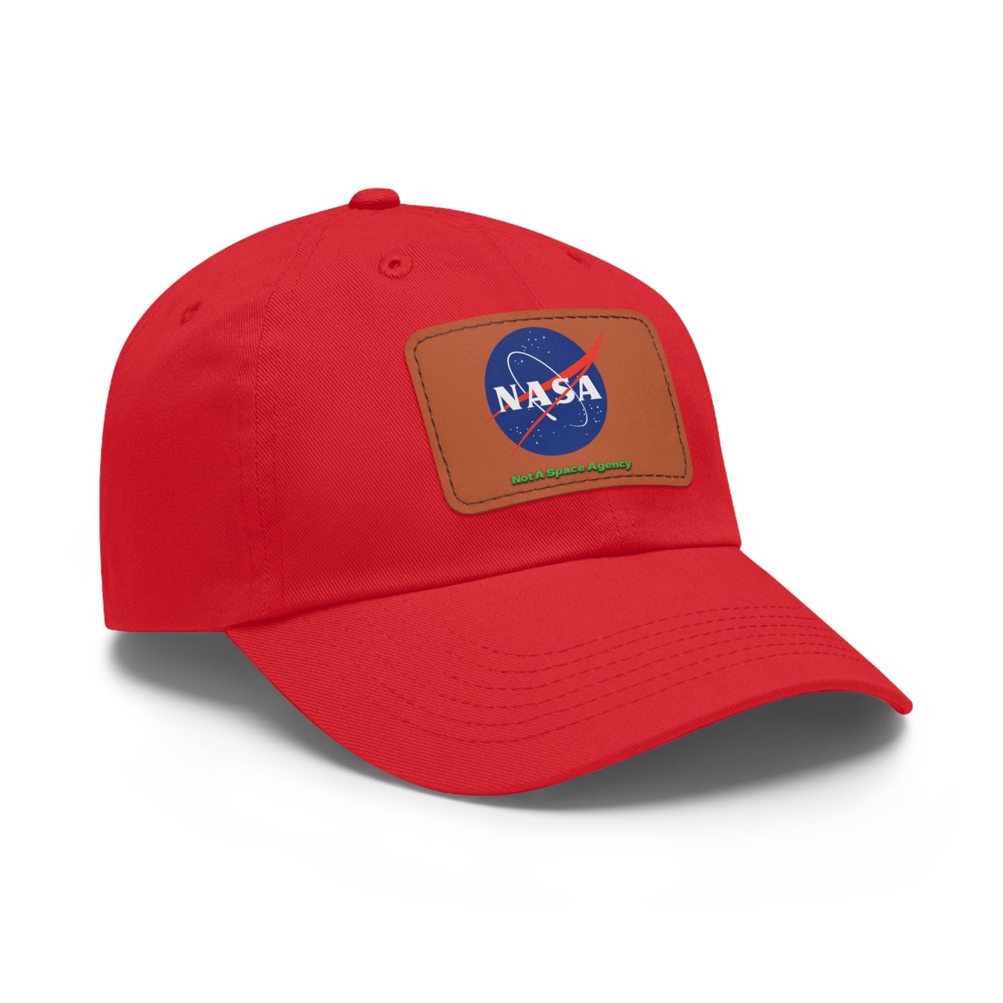 Sombrero de papá con parche de cuero La NASA no es una agencia espacial (Rectángulo) (Varios)