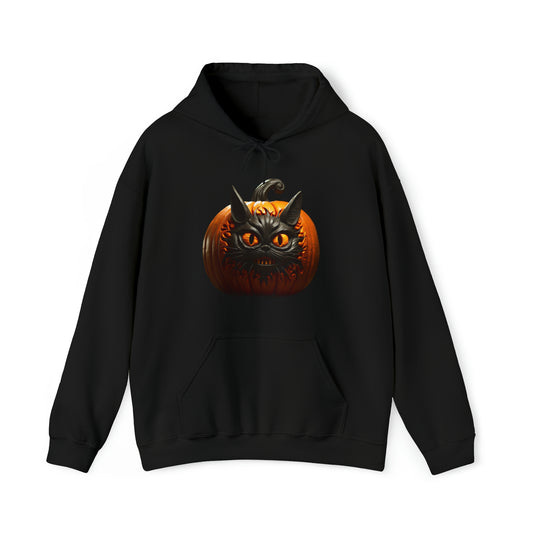 Mens and Womens Spooky Black Cat Halloween Hoodie Sweatshirt