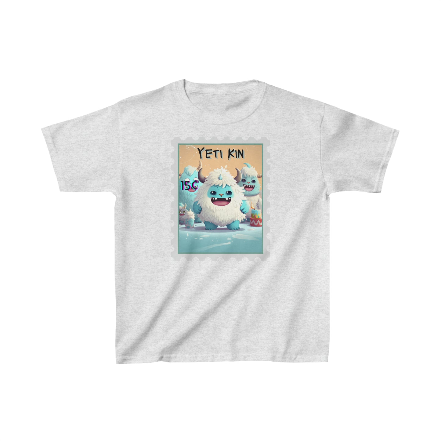 Kids Heavy Cotton™ Tee Yeti Kin Party 5 Postage