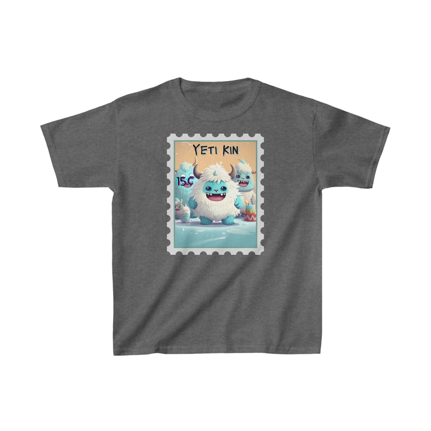 Kids Heavy Cotton™ Tee Yeti Kin Party 5 Postage