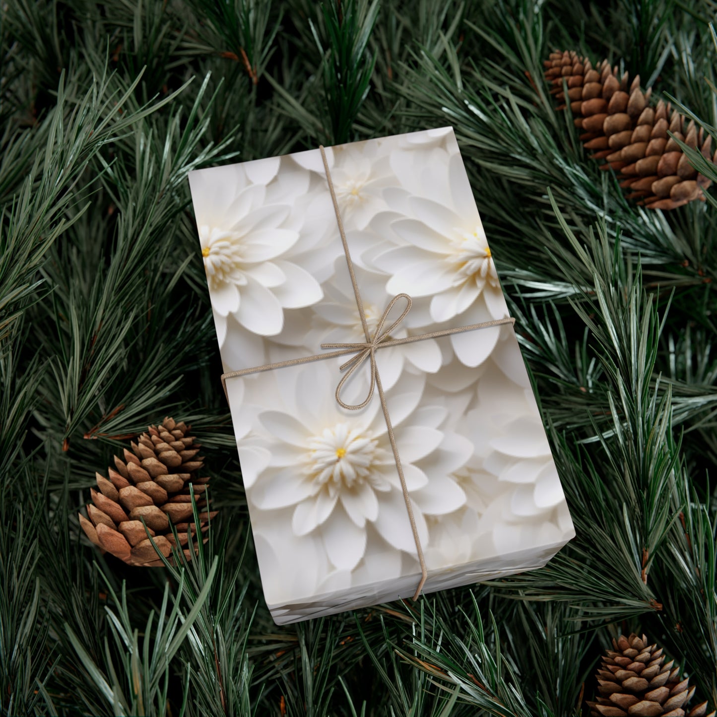 Gift Wrap Papers White Dahlia