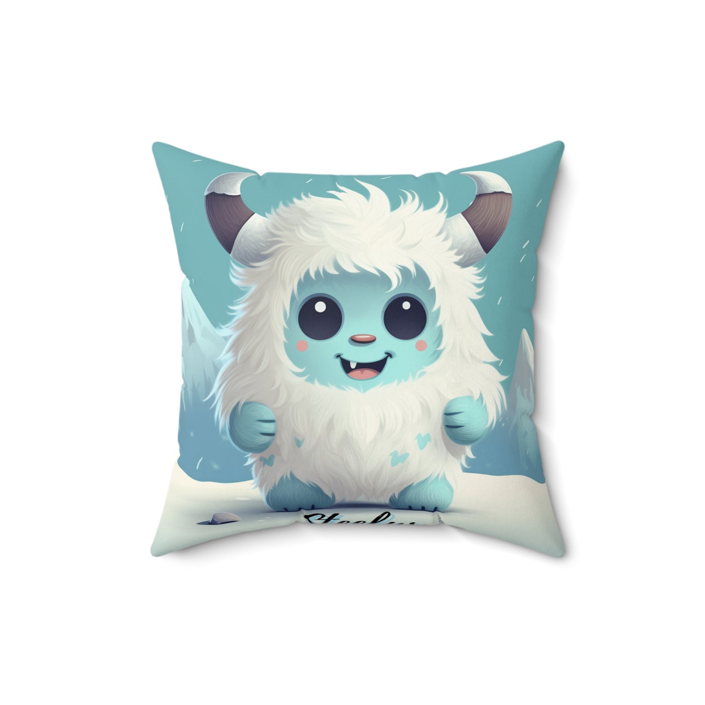 Spun Polyester Square Pillow Steelus... Yeti Kin