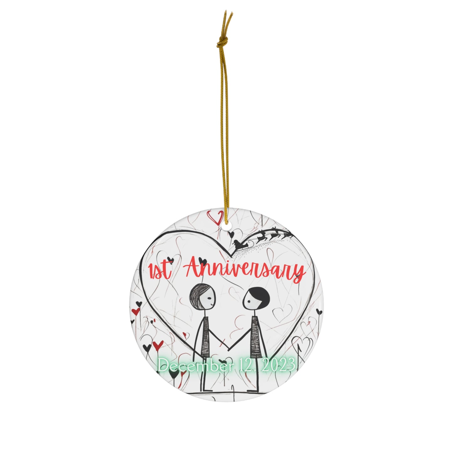 Personalized Anniversary Ceramic Ornament