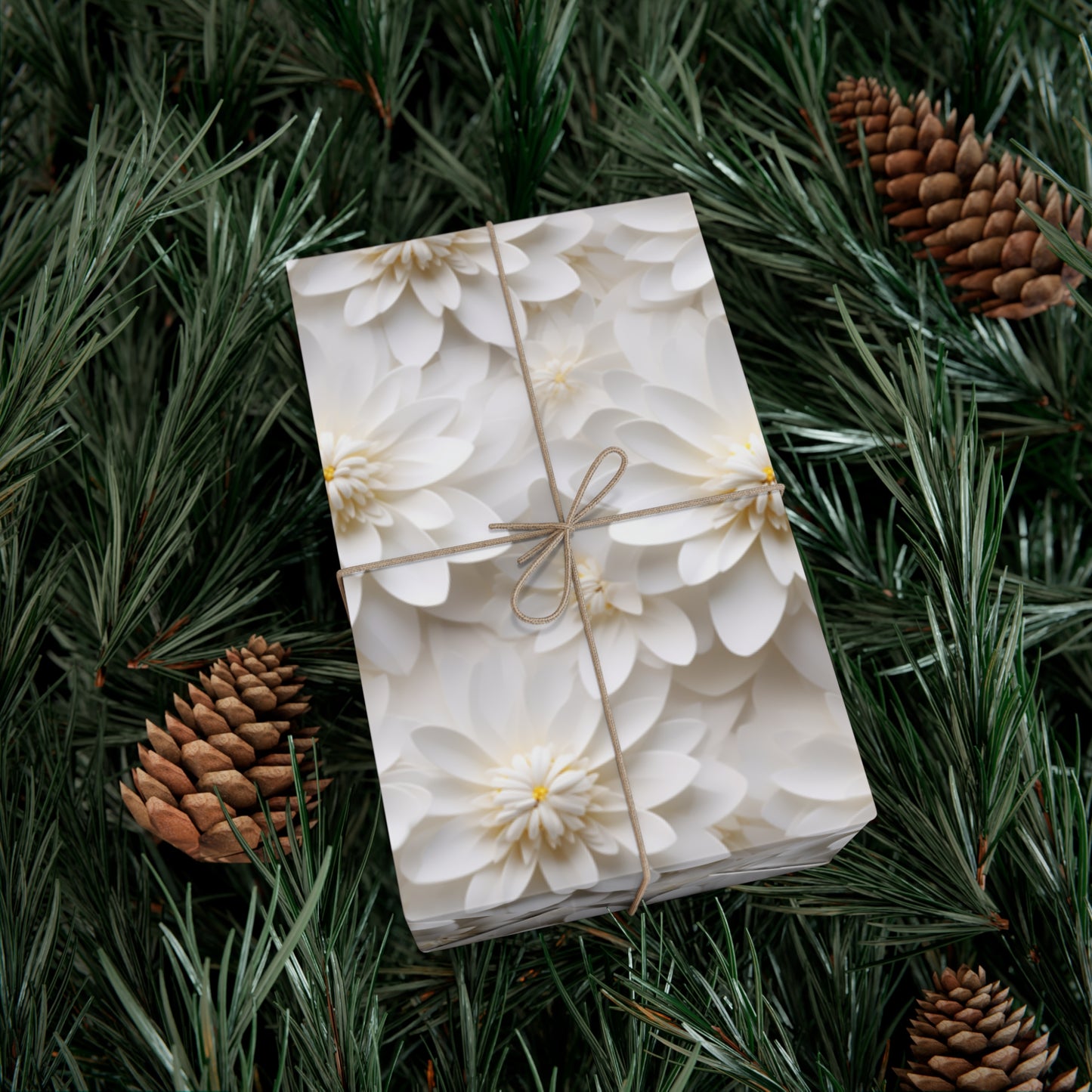 Gift Wrap Papers White Dahlia