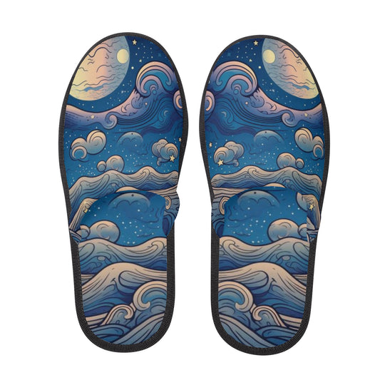 Starry Night Unisex Hotel Plush Slippers