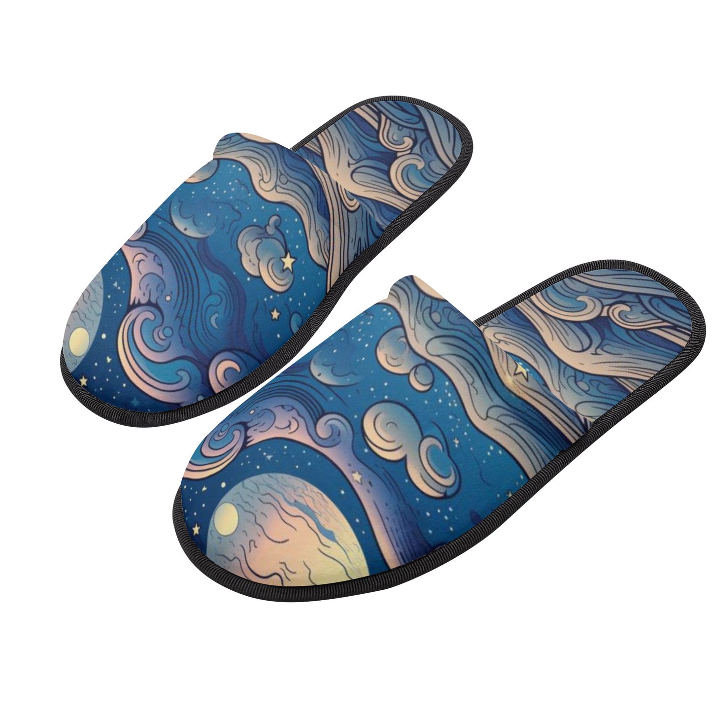 Starry Night Unisex Hotel Plush Slippers