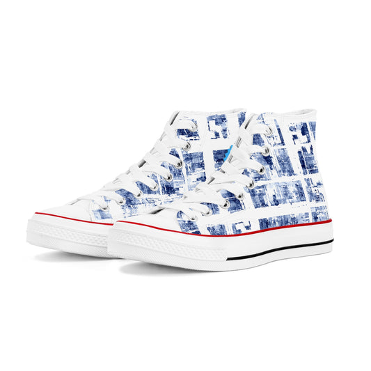 Blueberry Men's High Top Canvas Shoes