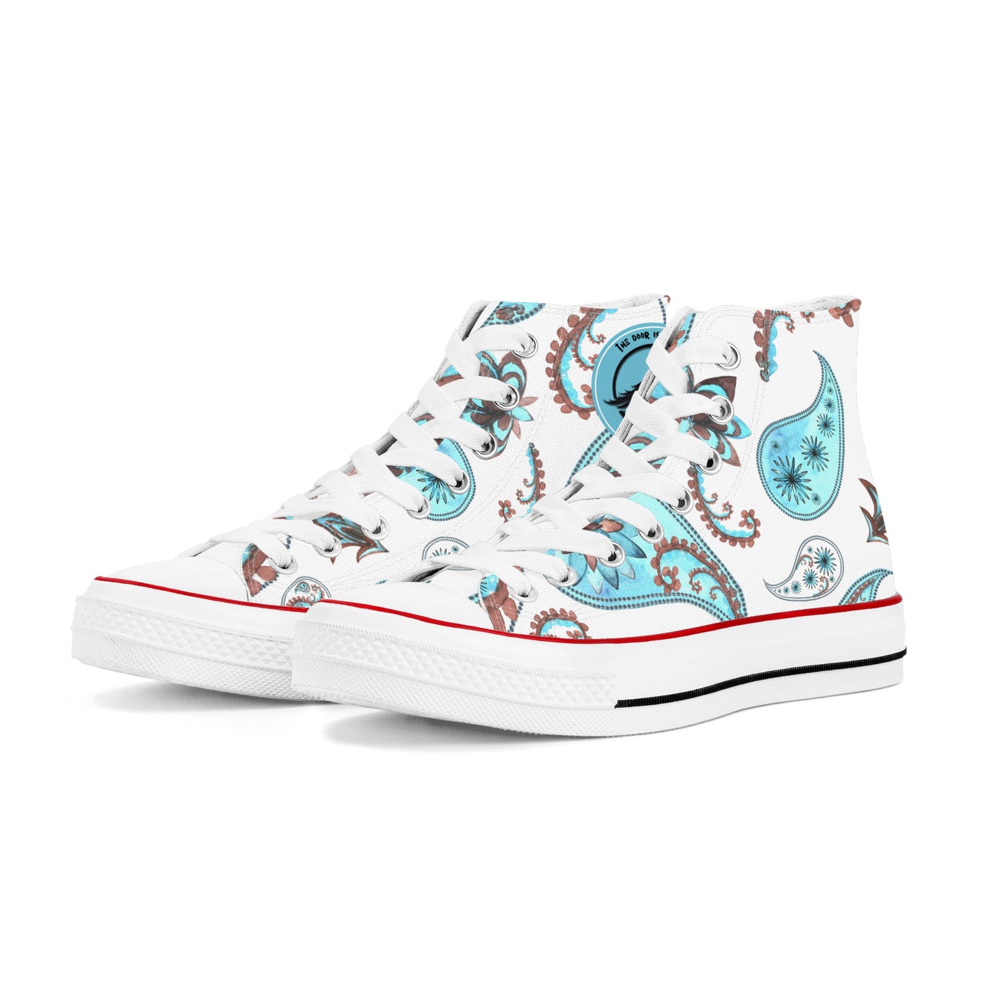 Vintage Paisley Women's High Top Canvas Shoes