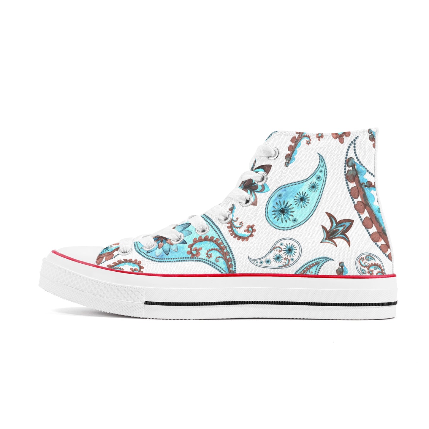 Vintage Paisley Women's High Top Canvas Shoes