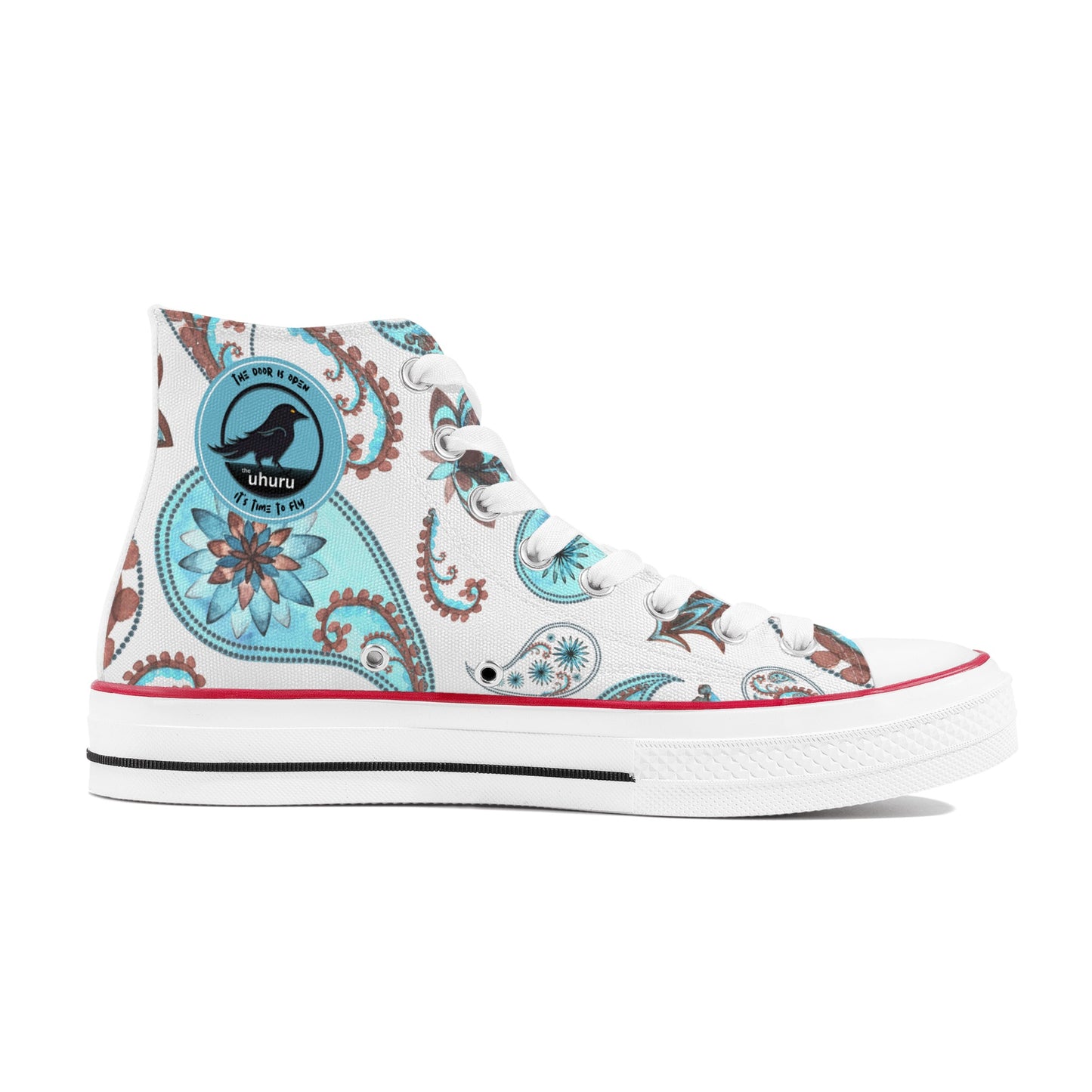 Vintage Paisley Women's High Top Canvas Shoes