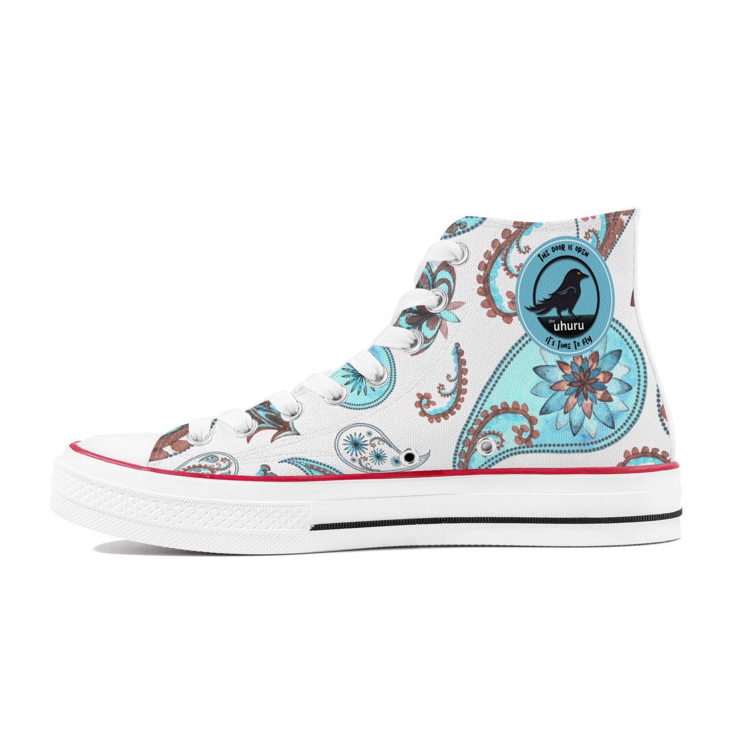 Vintage Paisley Women's High Top Canvas Shoes