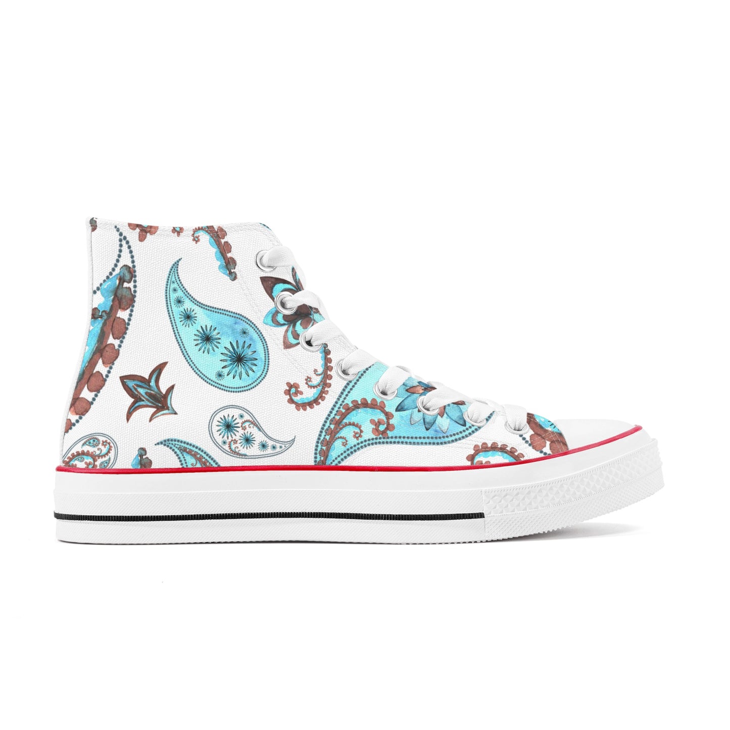 Vintage Paisley Women's High Top Canvas Shoes