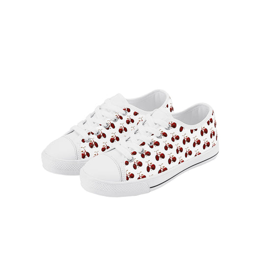 Little Red Bike Kids' Low Top Canvas Shoes