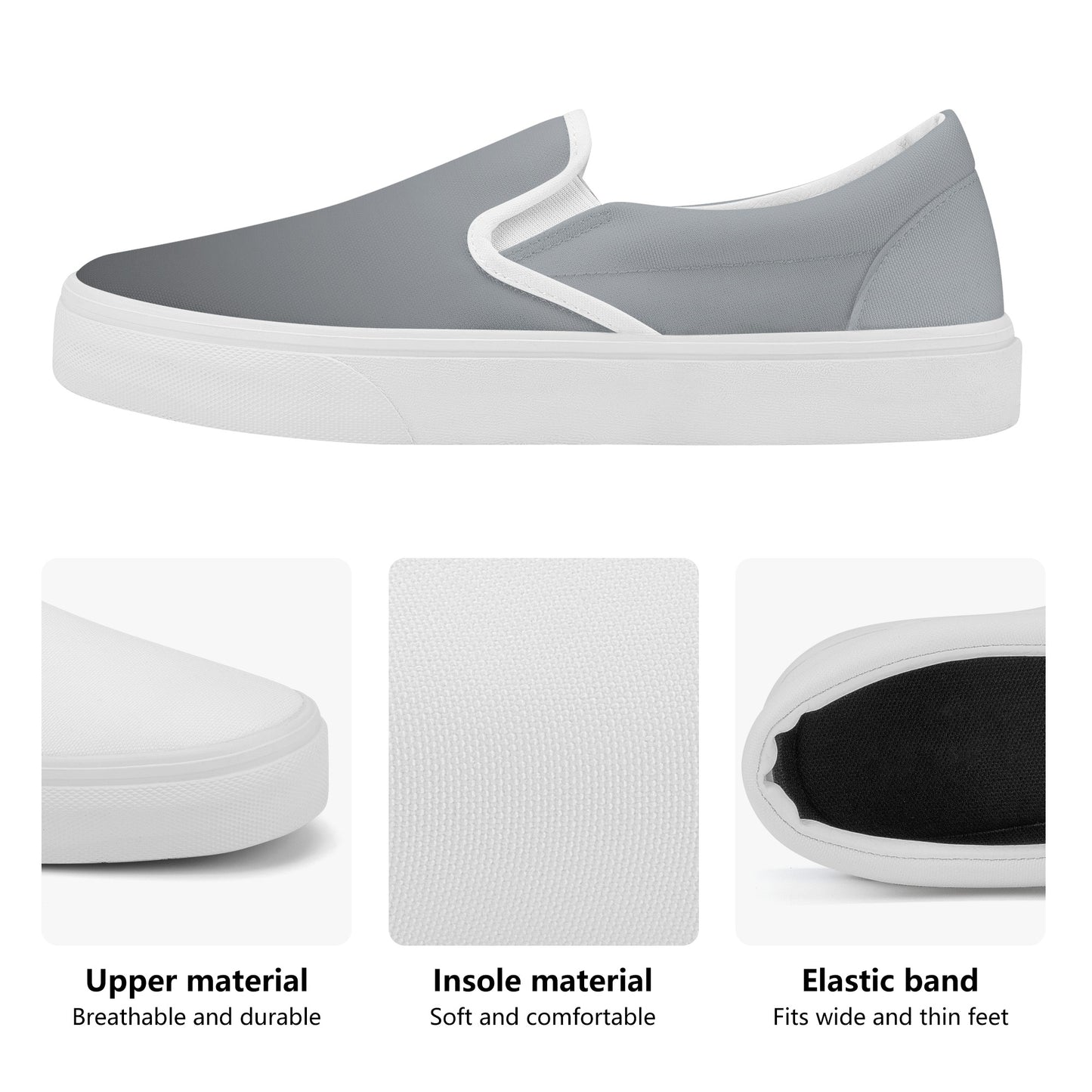 Grey Fade Women's Skate Slip-On Shoes