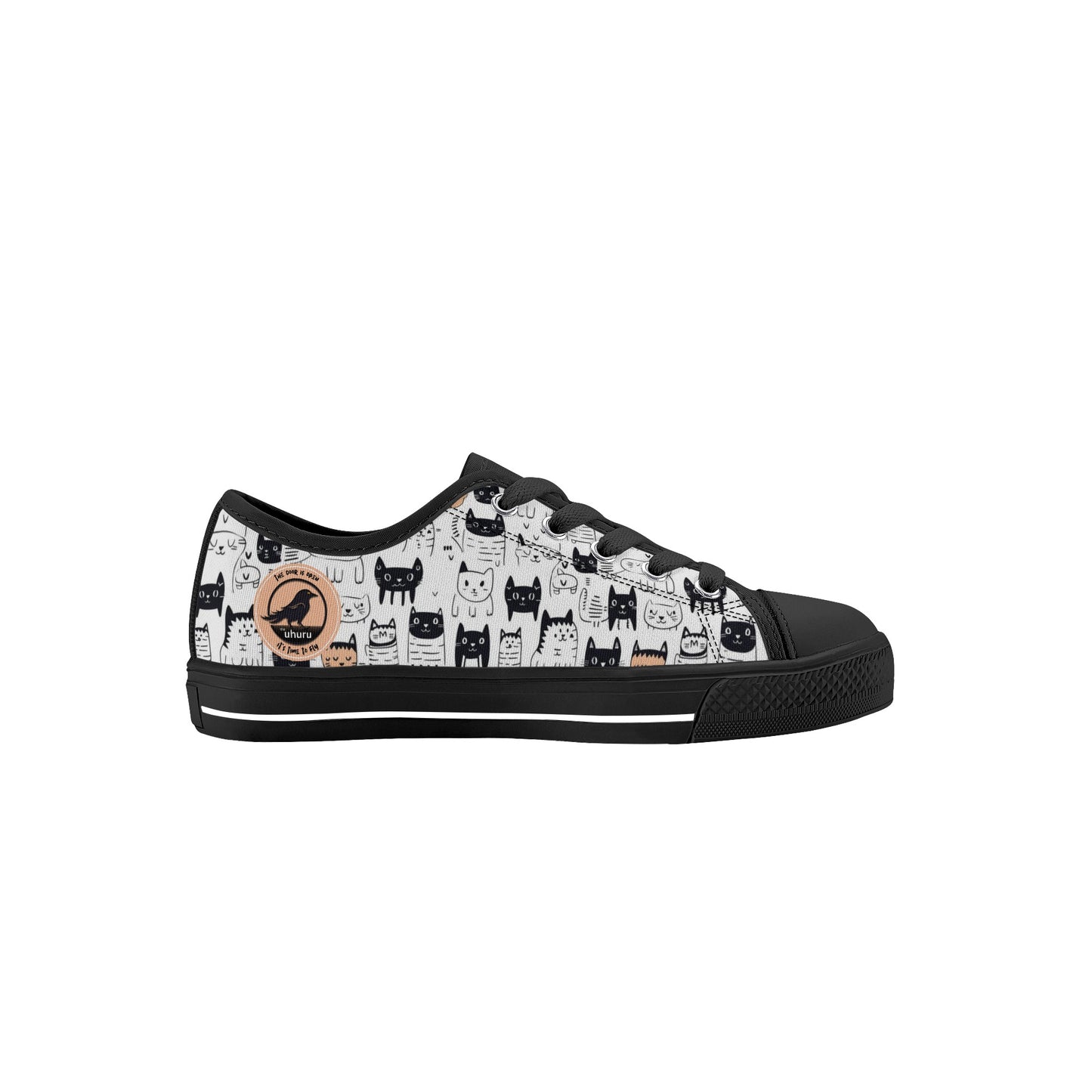 Doodle Cats Kids' Low Top Canvas Shoes