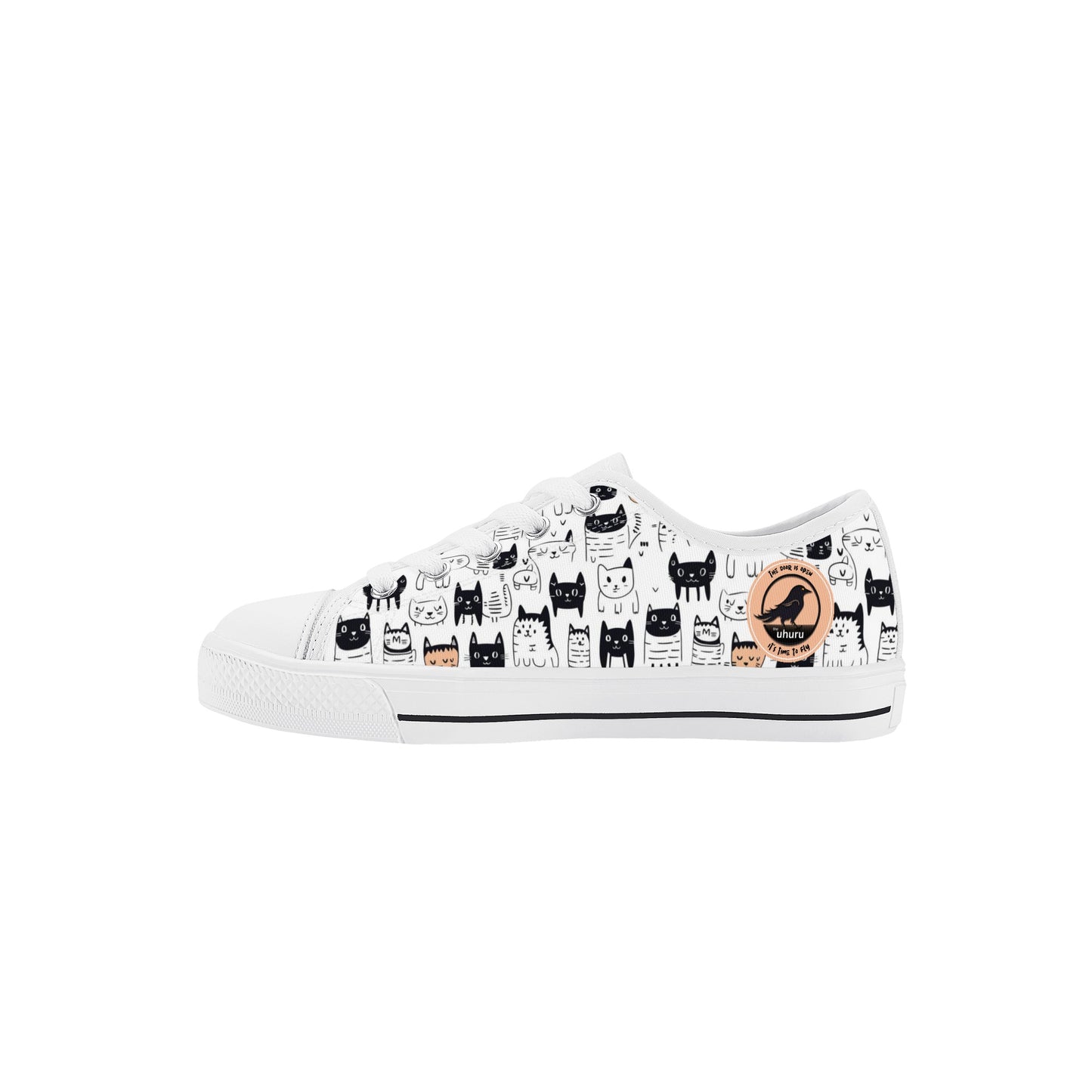 Doodle Cats Kids' Low Top Canvas Shoes