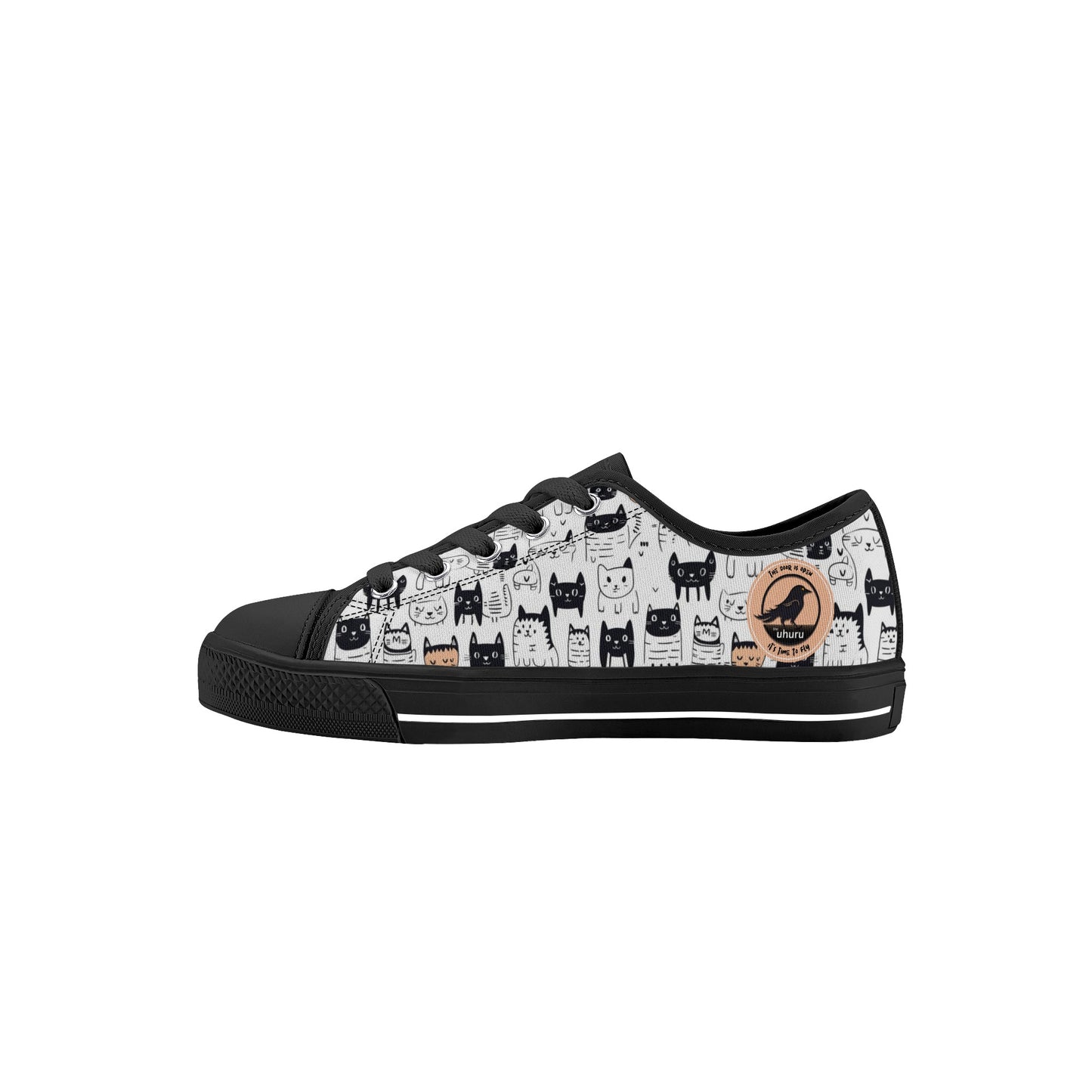 Doodle Cats Kids' Low Top Canvas Shoes