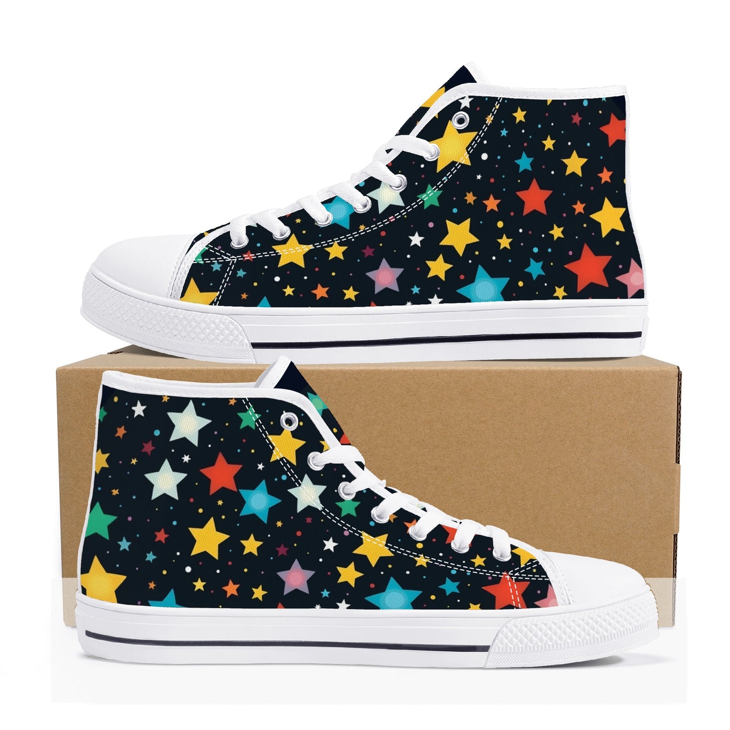 Celestial Vibe Men's High Top Canvas Shoes