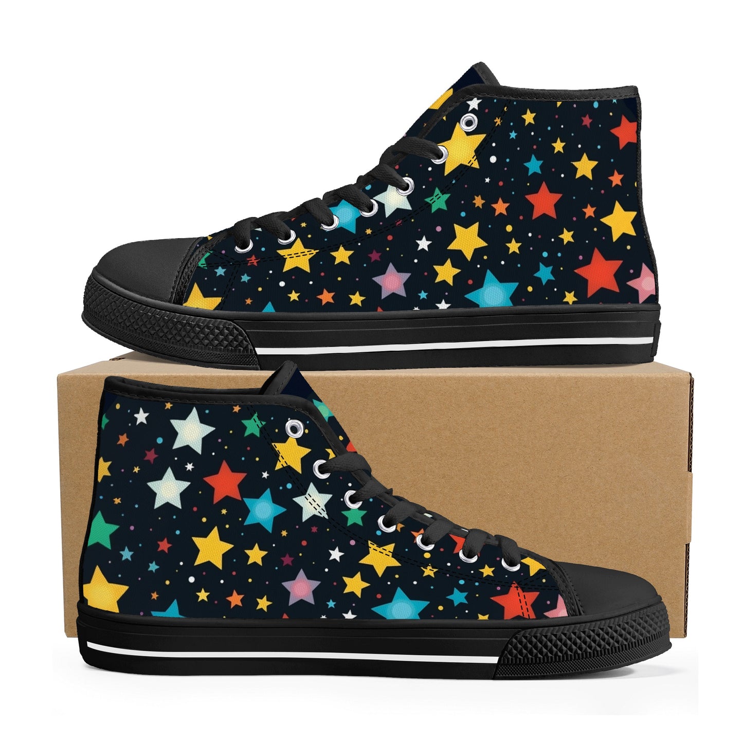 Celestial Vibe Men's High Top Canvas Shoes