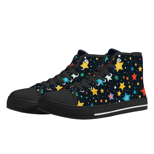 Celestial Vibe Men's High Top Canvas Shoes