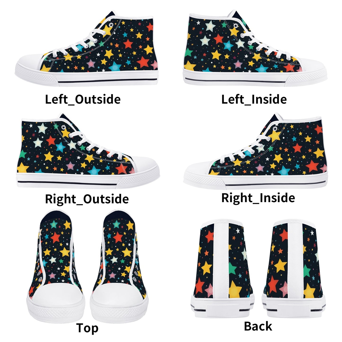 Celestial Vibe Men's High Top Canvas Shoes