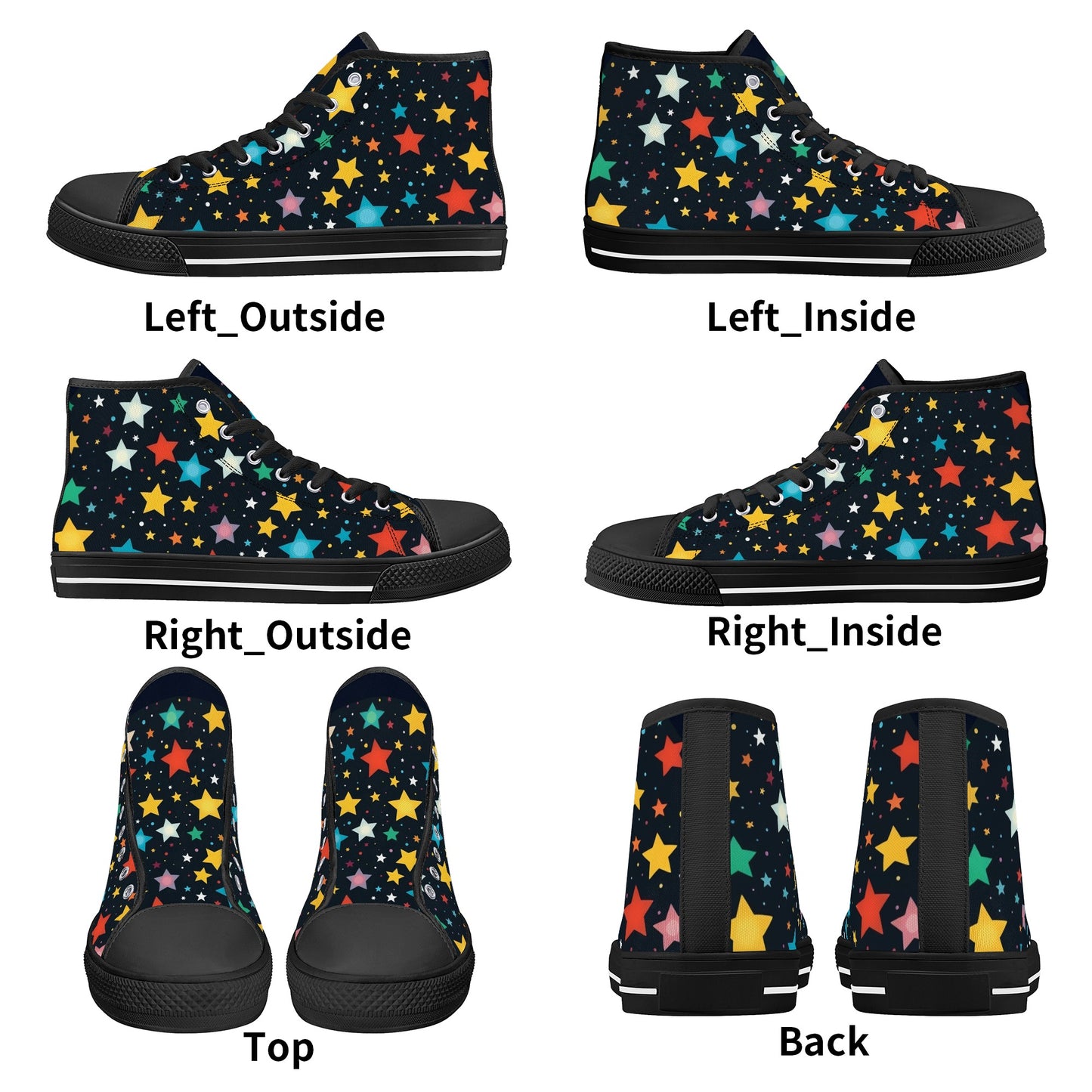 Celestial Vibe Men's High Top Canvas Shoes