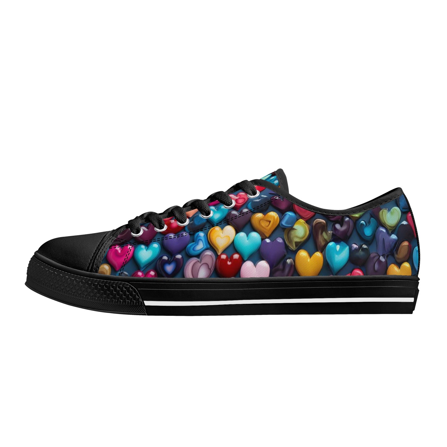 Heart of Glass Women's Low Top Canvas Shoes