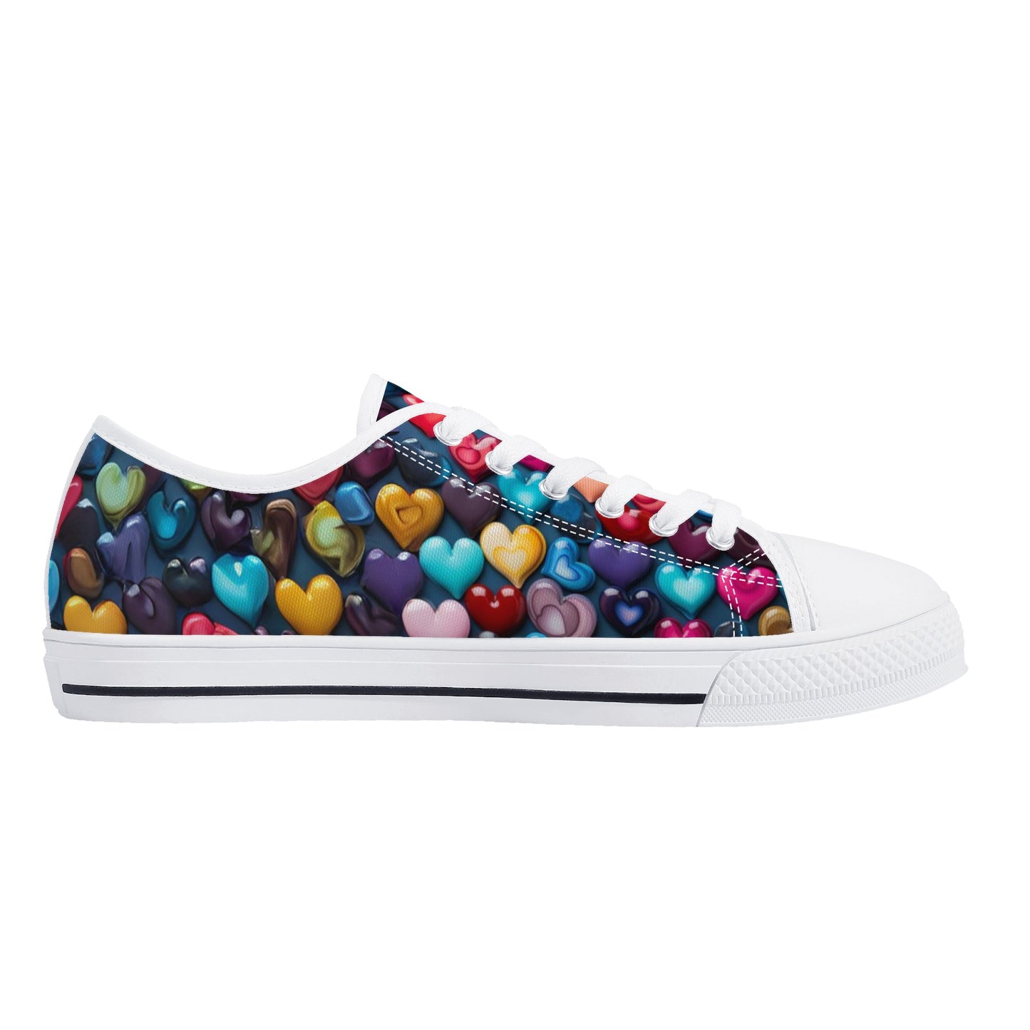 Heart of Glass Women's Low Top Canvas Shoes