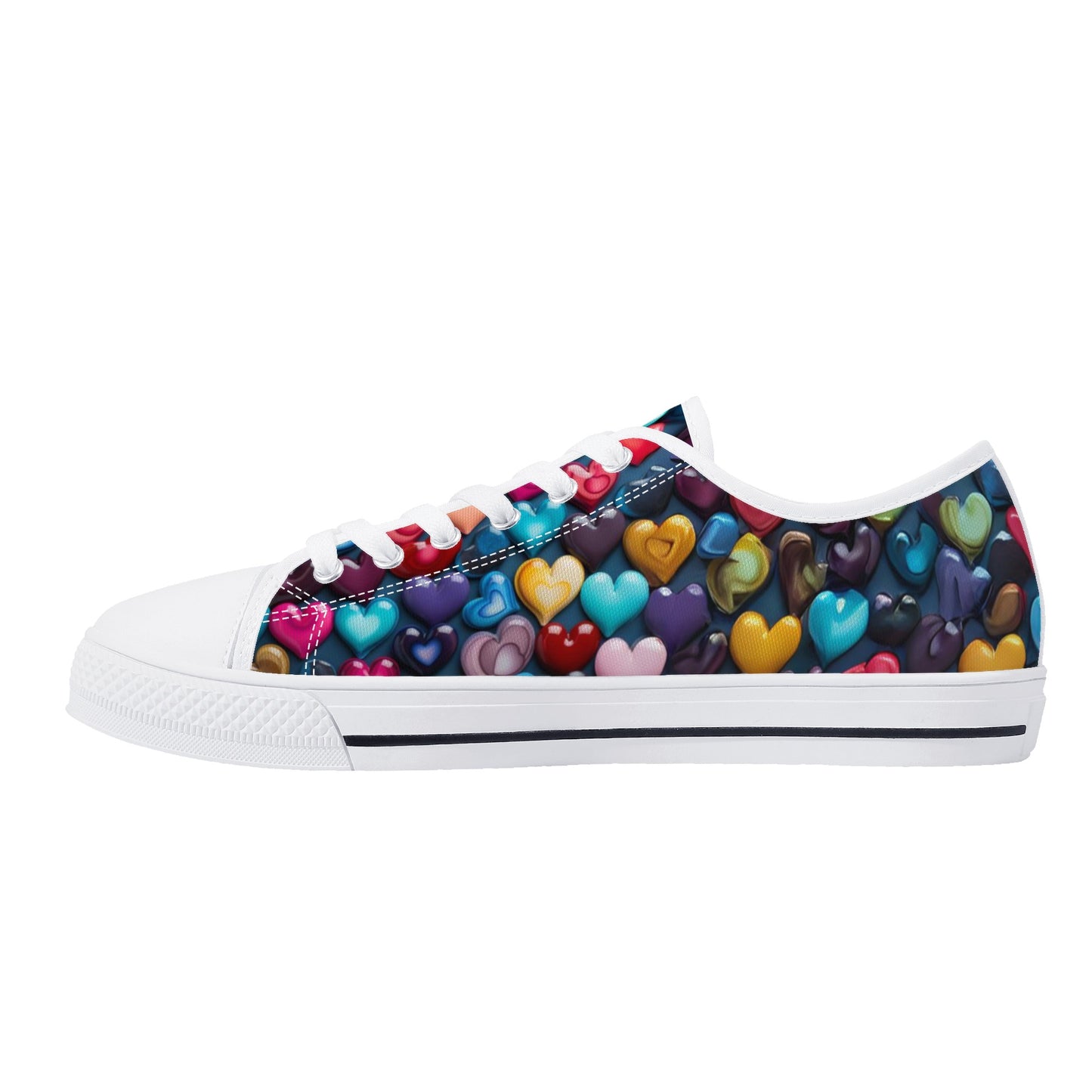 Heart of Glass Women's Low Top Canvas Shoes