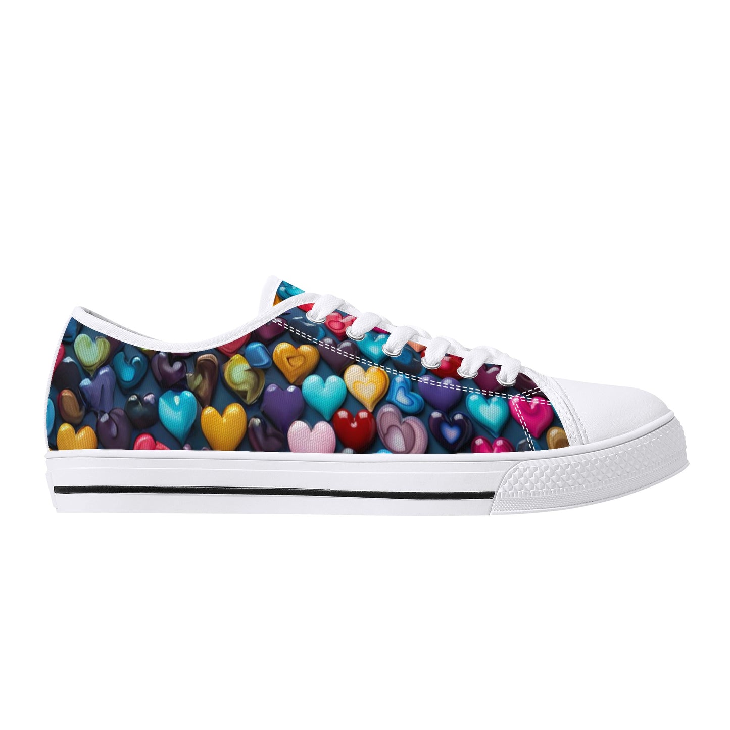 Heart of Glass Women's Low Top Canvas Shoes