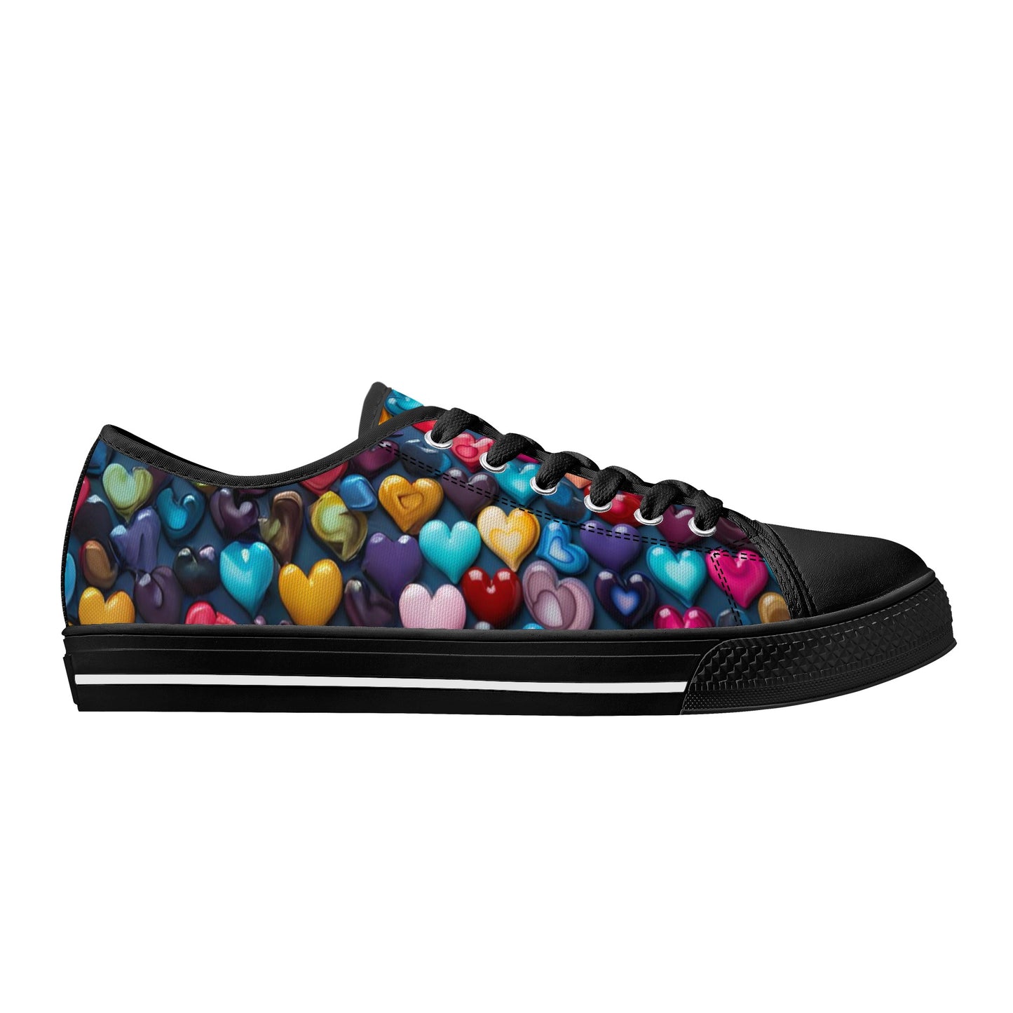 Heart of Glass Women's Low Top Canvas Shoes