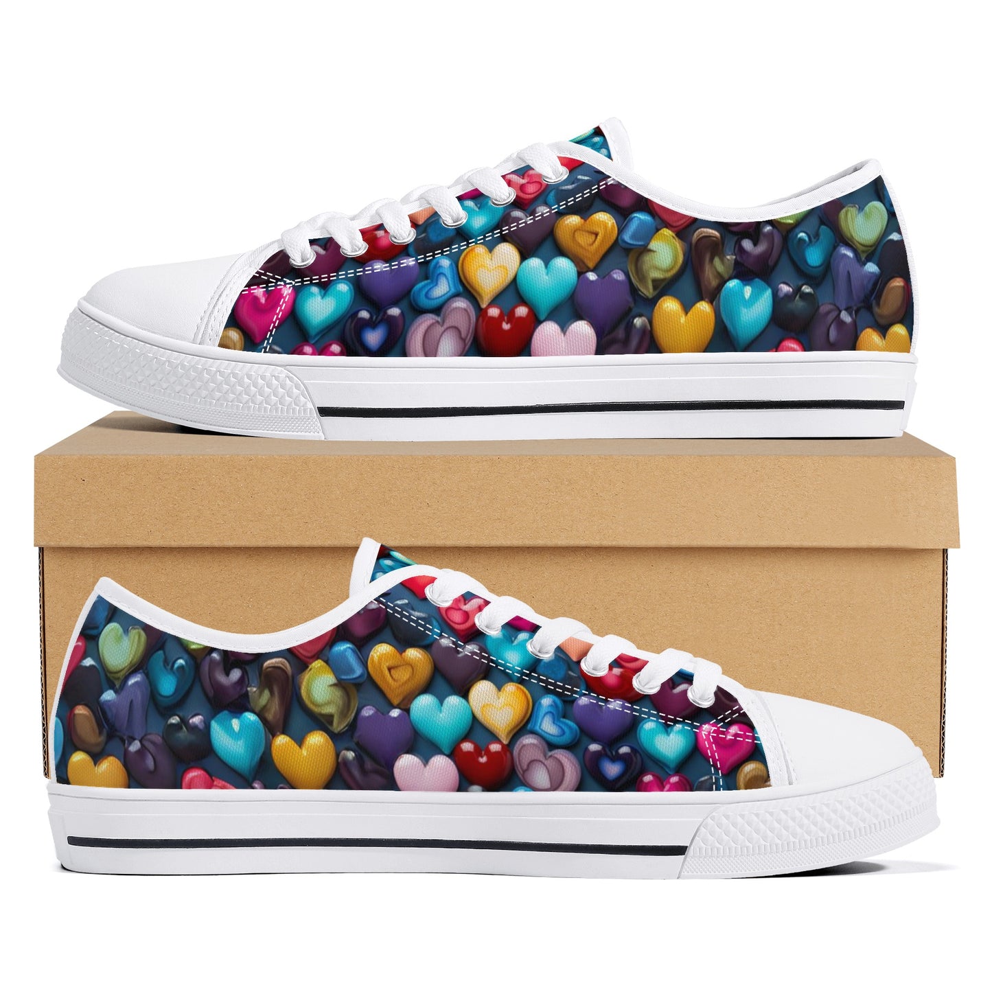 Heart of Glass Women's Low Top Canvas Shoes