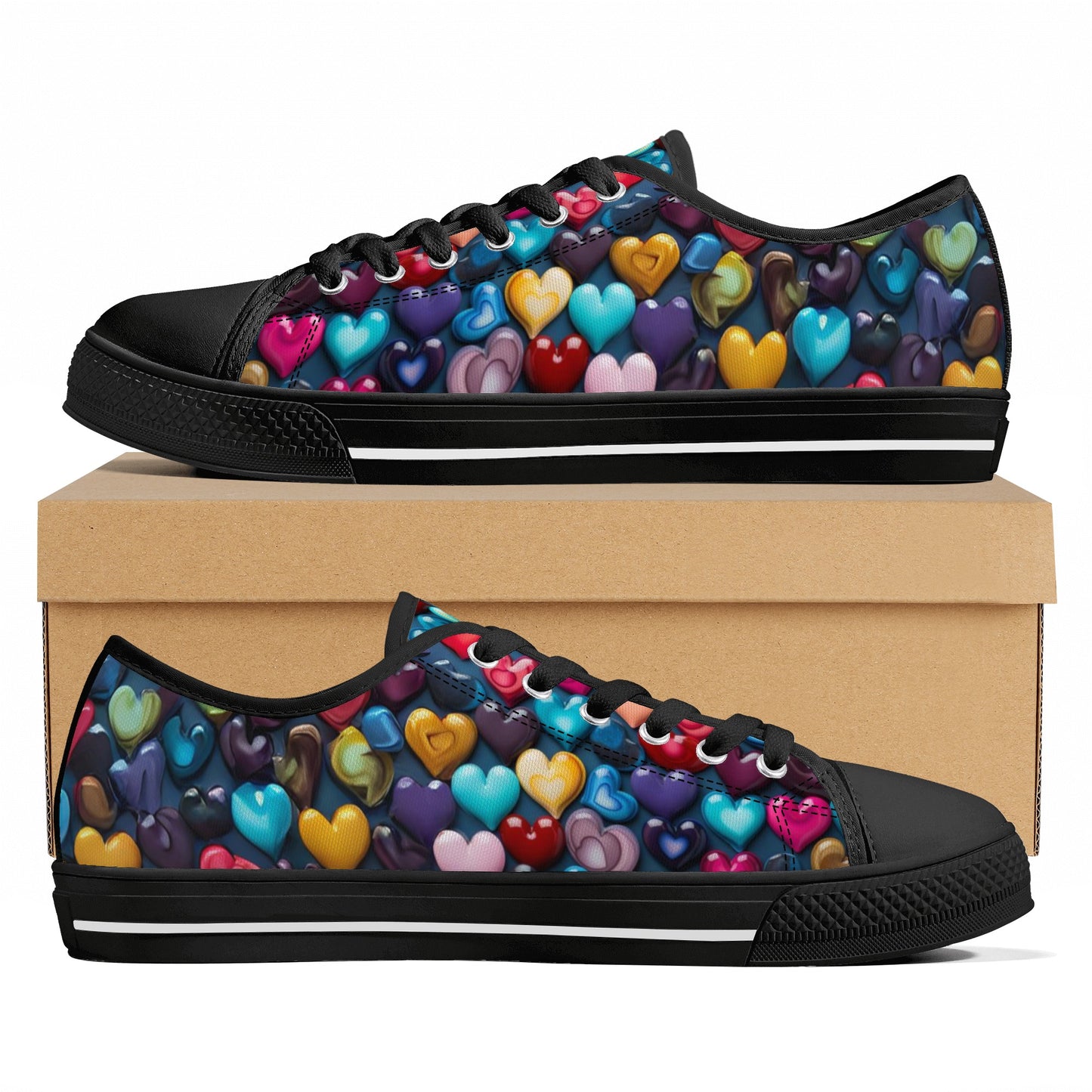 Heart of Glass Women's Low Top Canvas Shoes