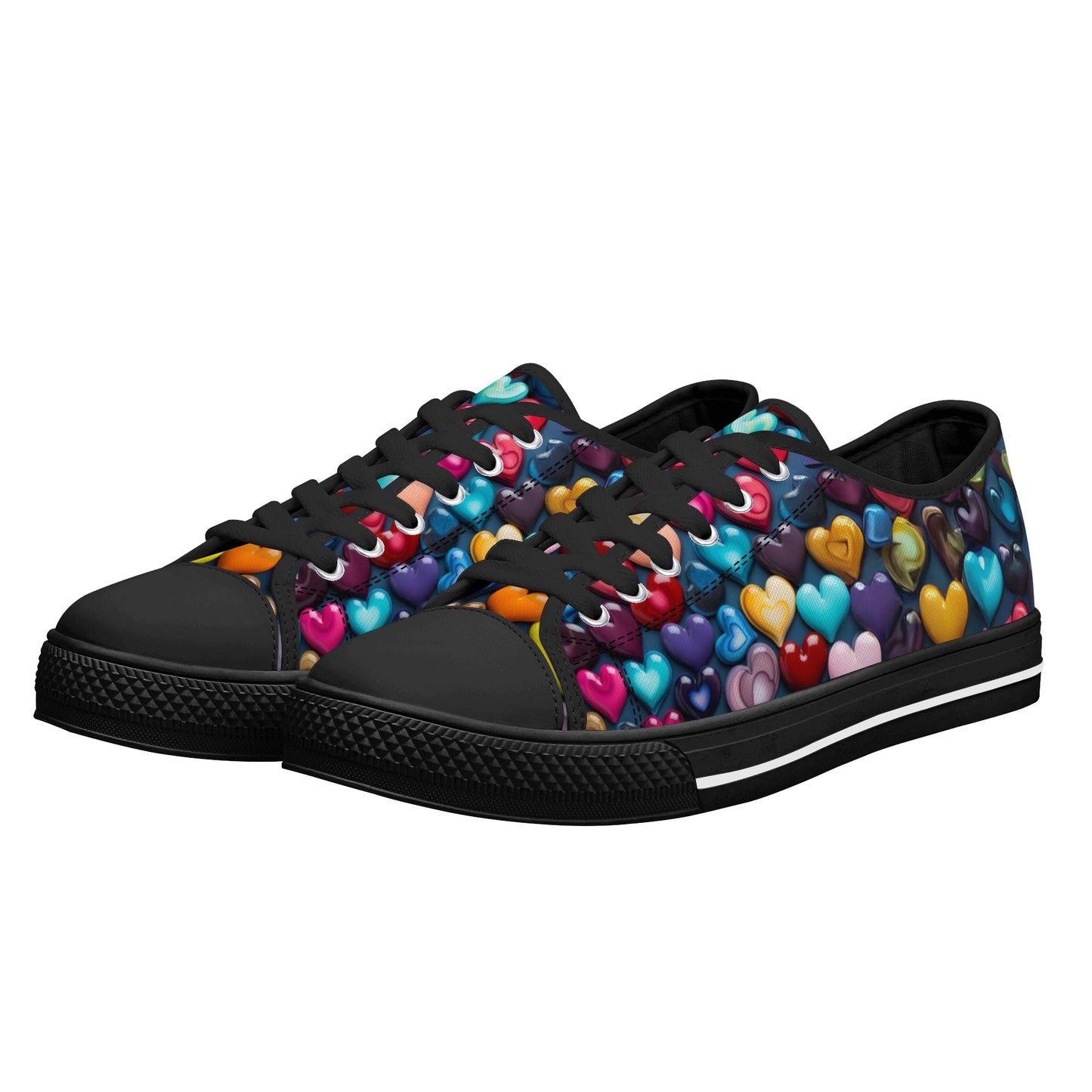 Heart of Glass Women's Low Top Canvas Shoes