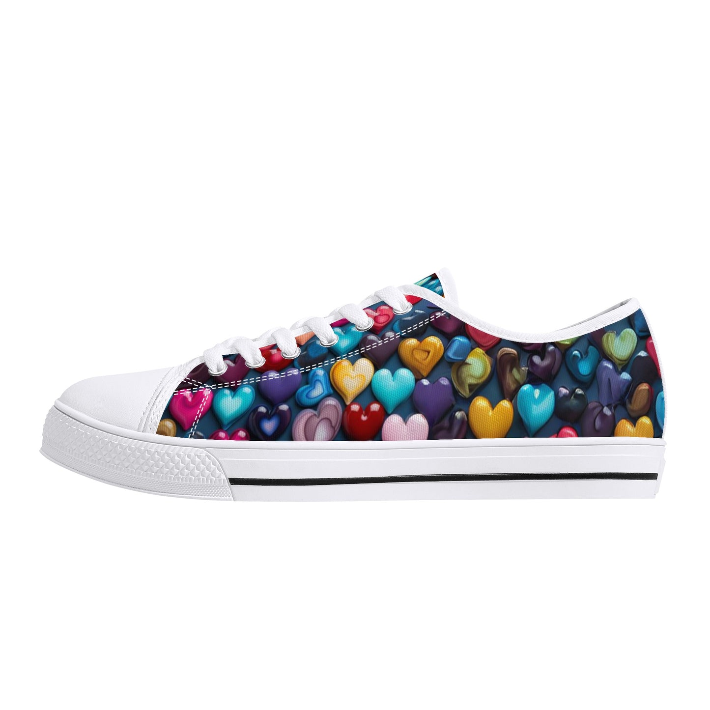 Heart of Glass Women's Low Top Canvas Shoes